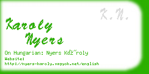 karoly nyers business card